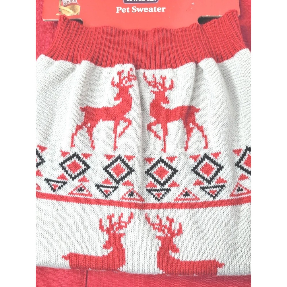 Heart TO Tail Medium‎ Holiday Pet Dog SWEATER NWT'S GRAY Red
